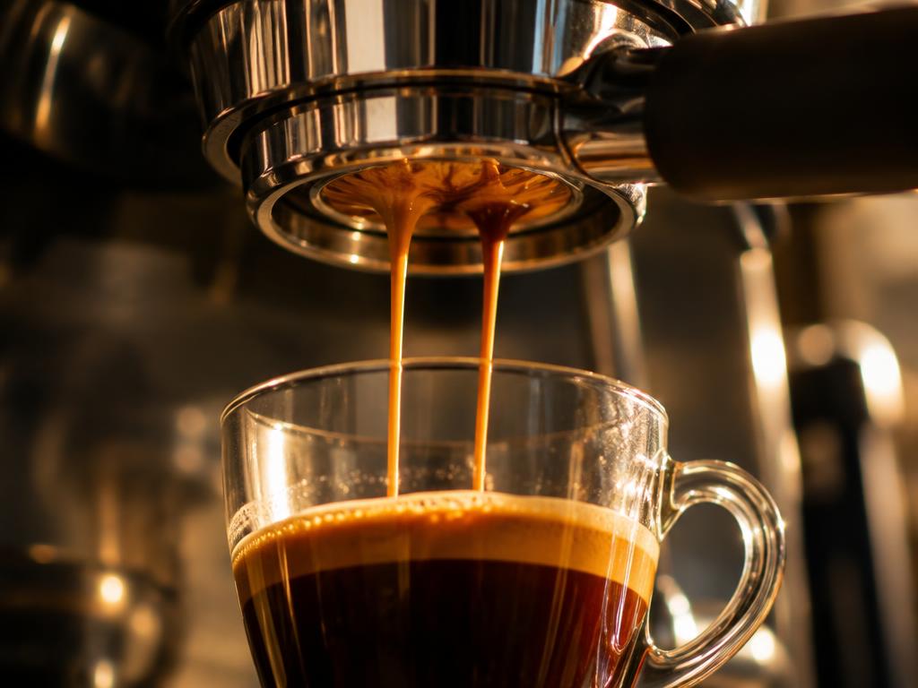 Espresso extraction close-up